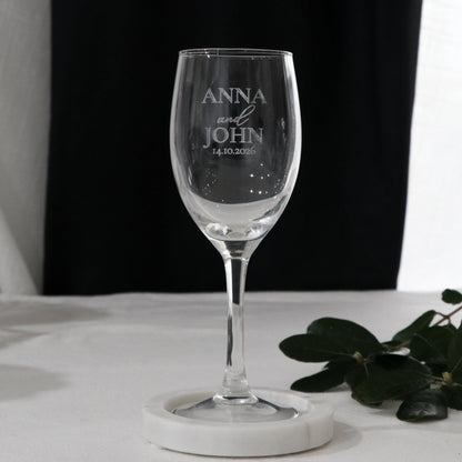 Engraved Wedding Wine Glass