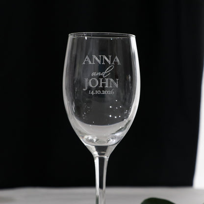 Engraved Wedding Wine Glass