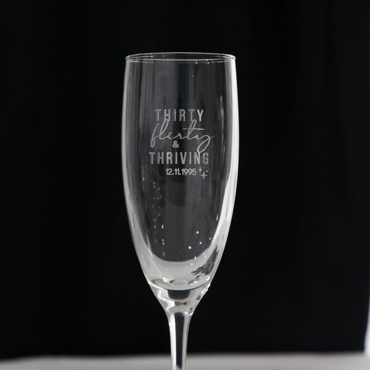 Engraved Birthday Champagne Glass