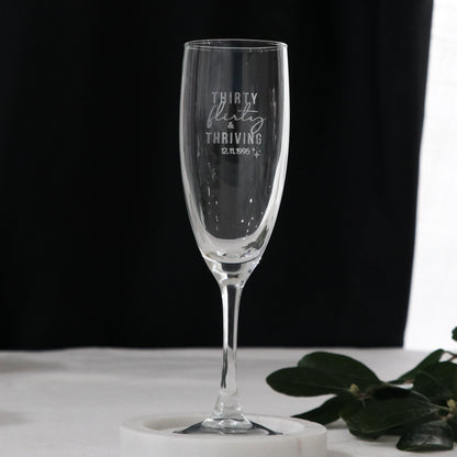 Engraved Birthday Champagne Glass