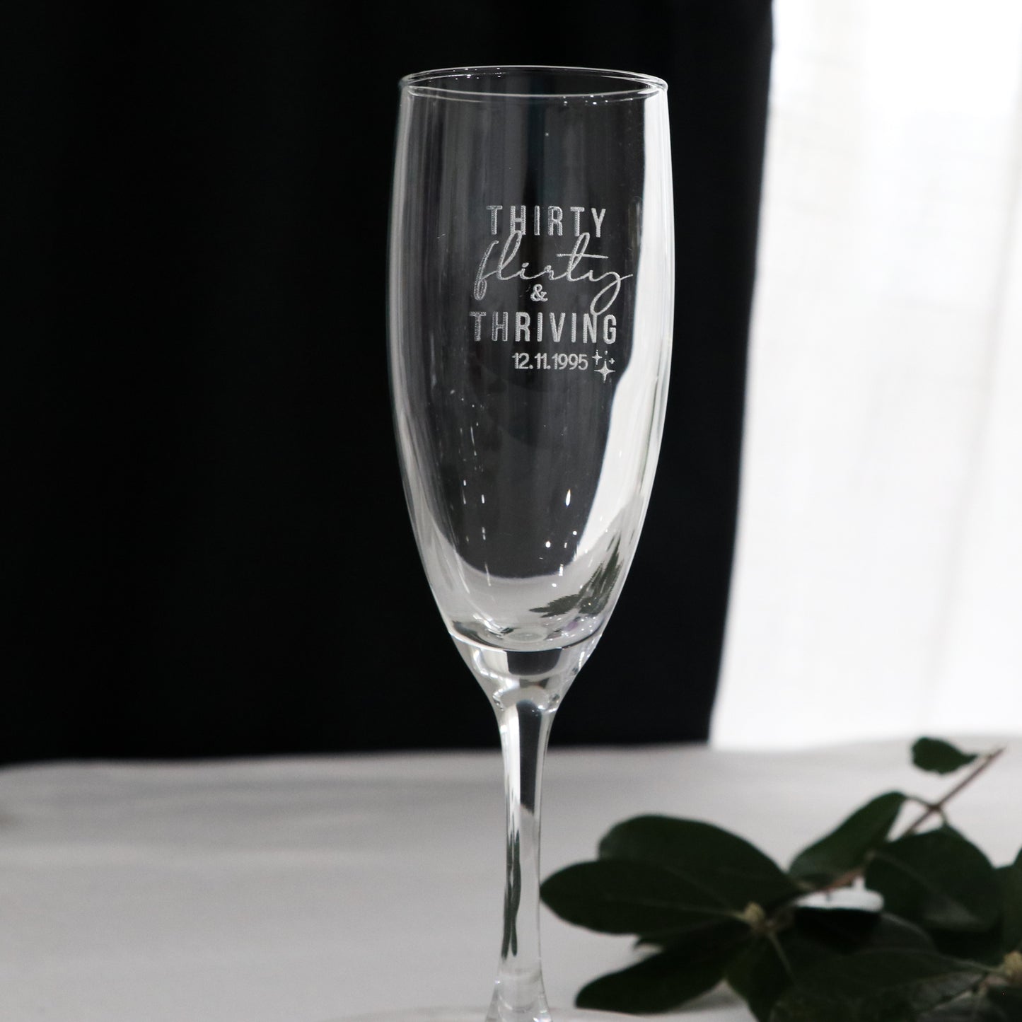 Engraved Birthday Champagne Glass