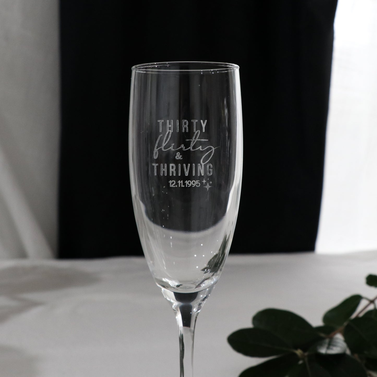 Engraved Birthday Champagne Glass